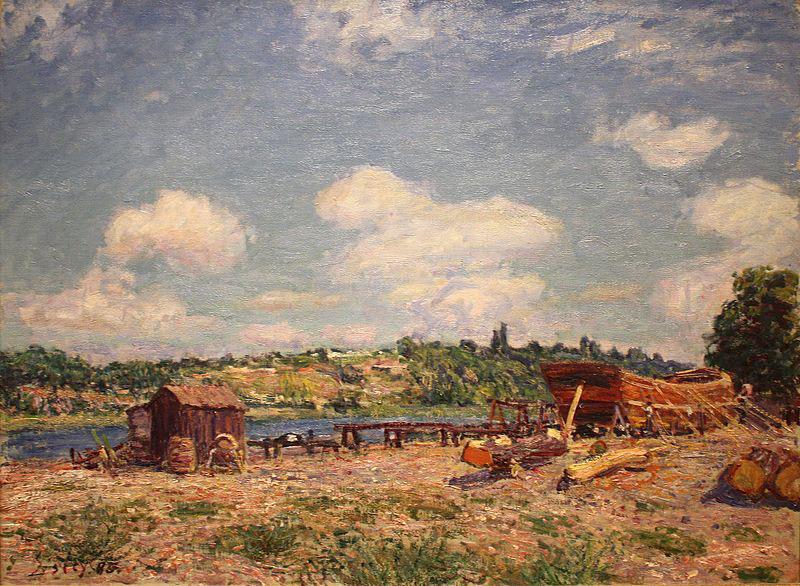 Alfred Sisley Boatyard at Saint-Mammes Norge oil painting art